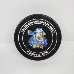 2016 Roanoke RAIL-YARD DAWGS Hockey Puck Salem Red Sox Night Minor League Promo